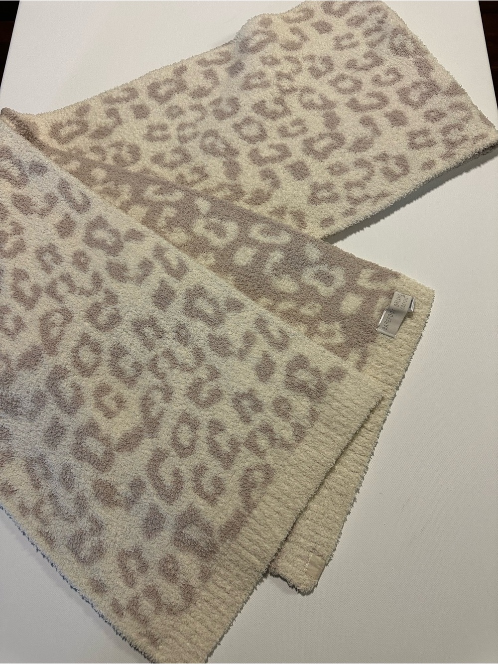 Barefoot Dreams Leopard Print Throw in Cream and Taupe